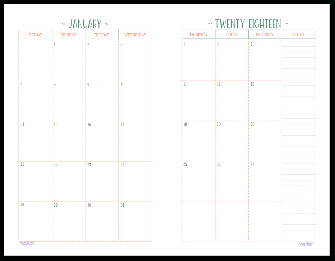 Two Page Per Month 2018 Dated Calendars Are Ready