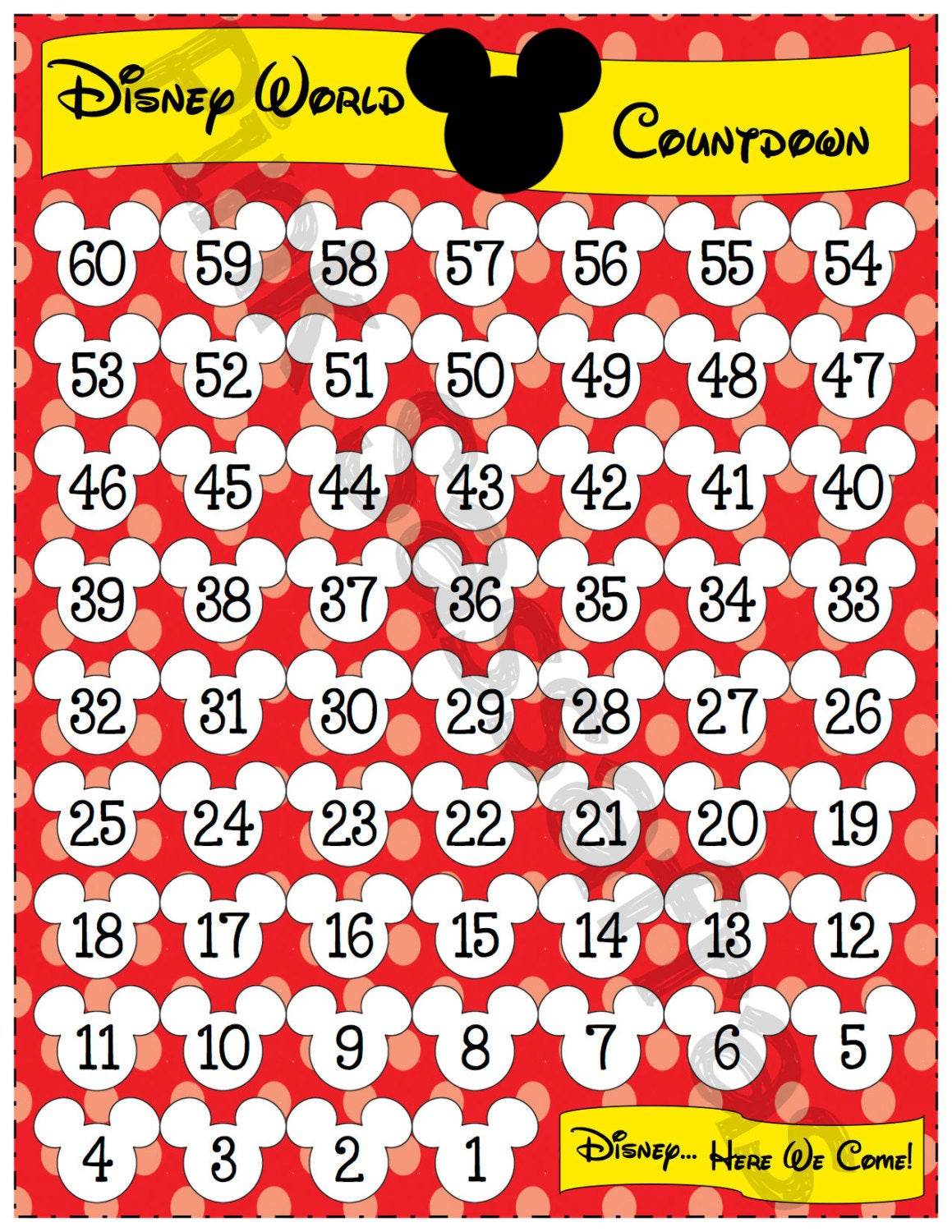 Printable Coutndown Days Template Example Calendar Printable
