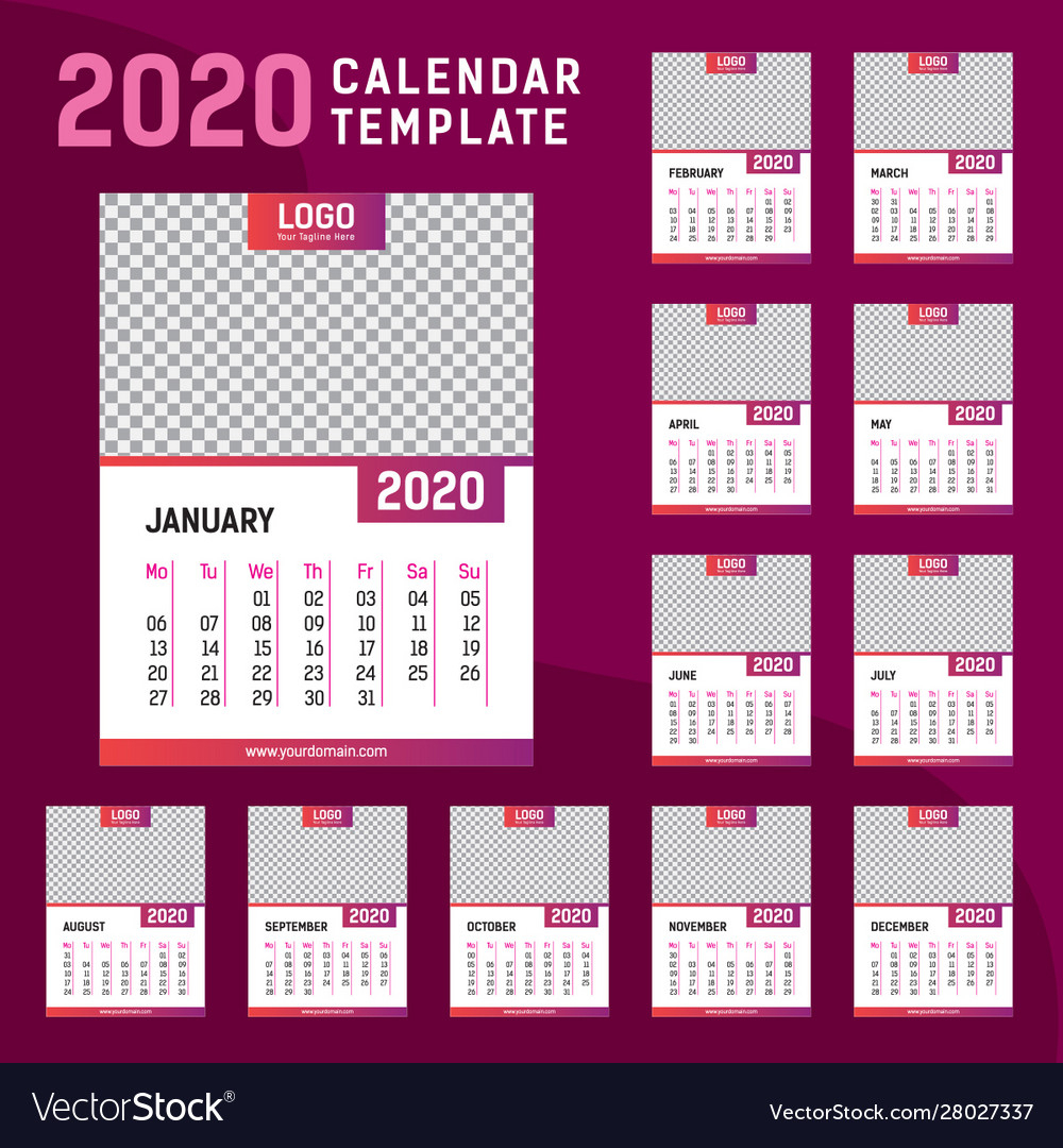 Wall Calendar 2020 Template