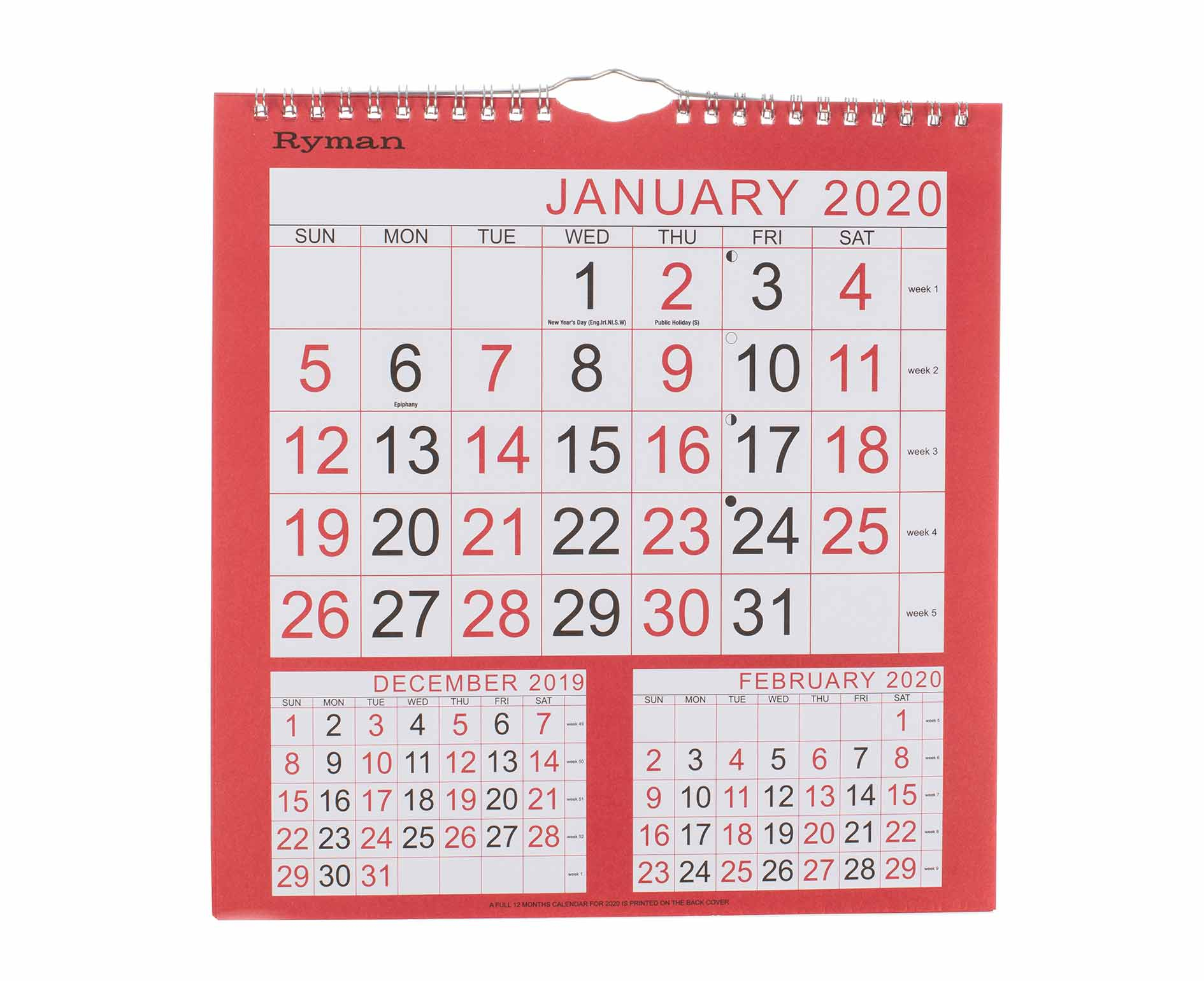 Year Calendars | Wall Calendar | Desk Calendar | Ryman® Uk