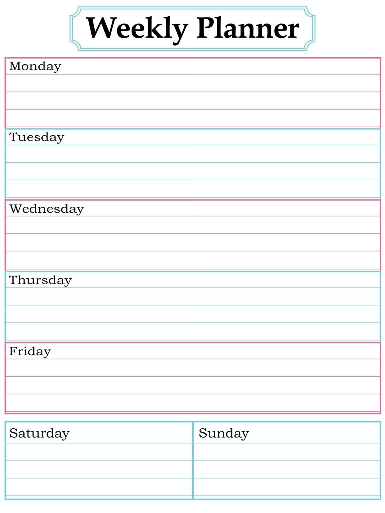 1000 Images About Printable Weekly Calendars On Pinterest