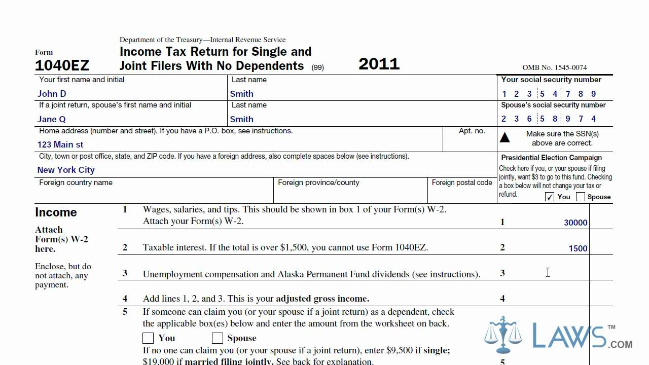 2021 Printable Irs 1040Ez Forms | Example Calendar Printable