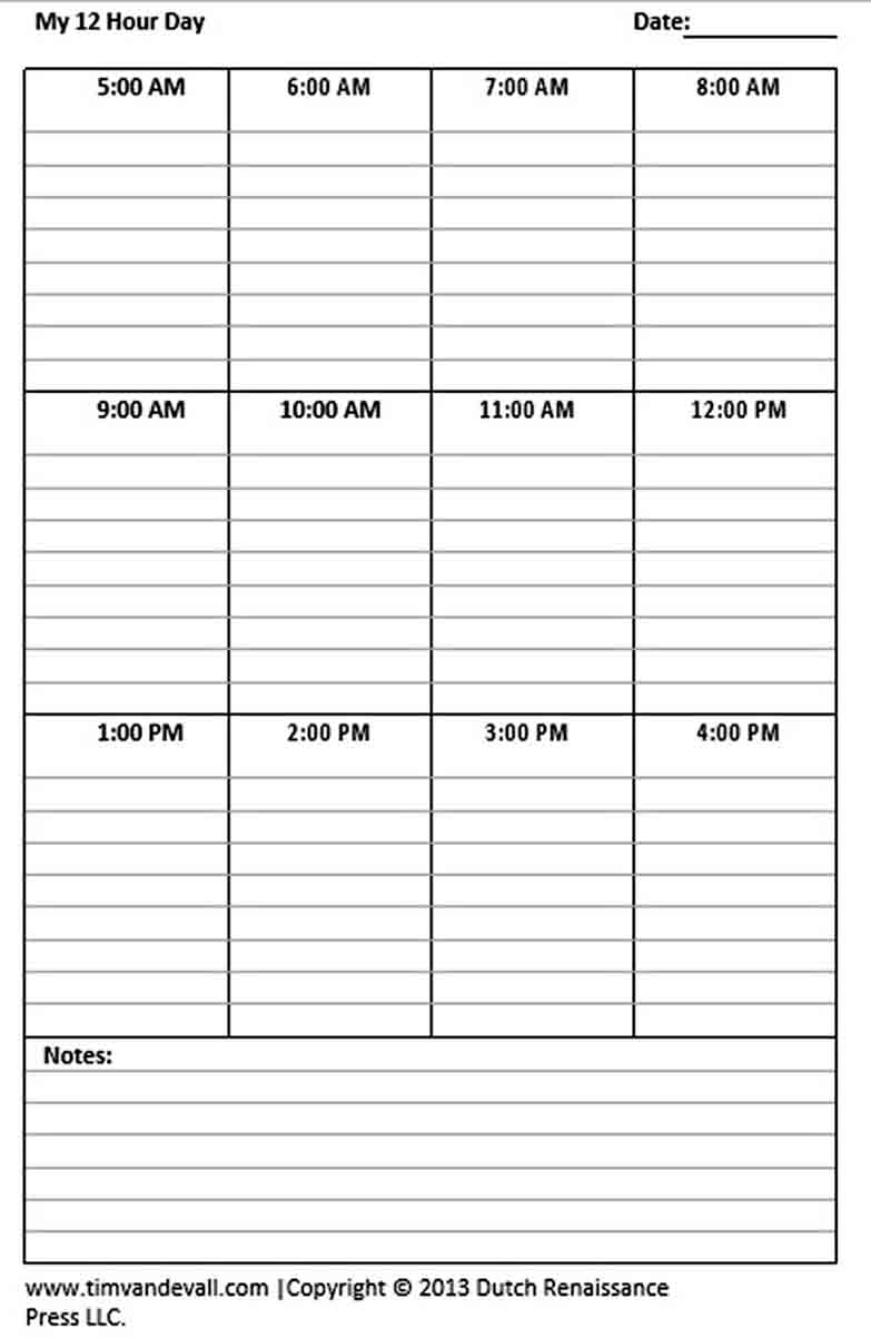 12 Hour Shift Calendar Template