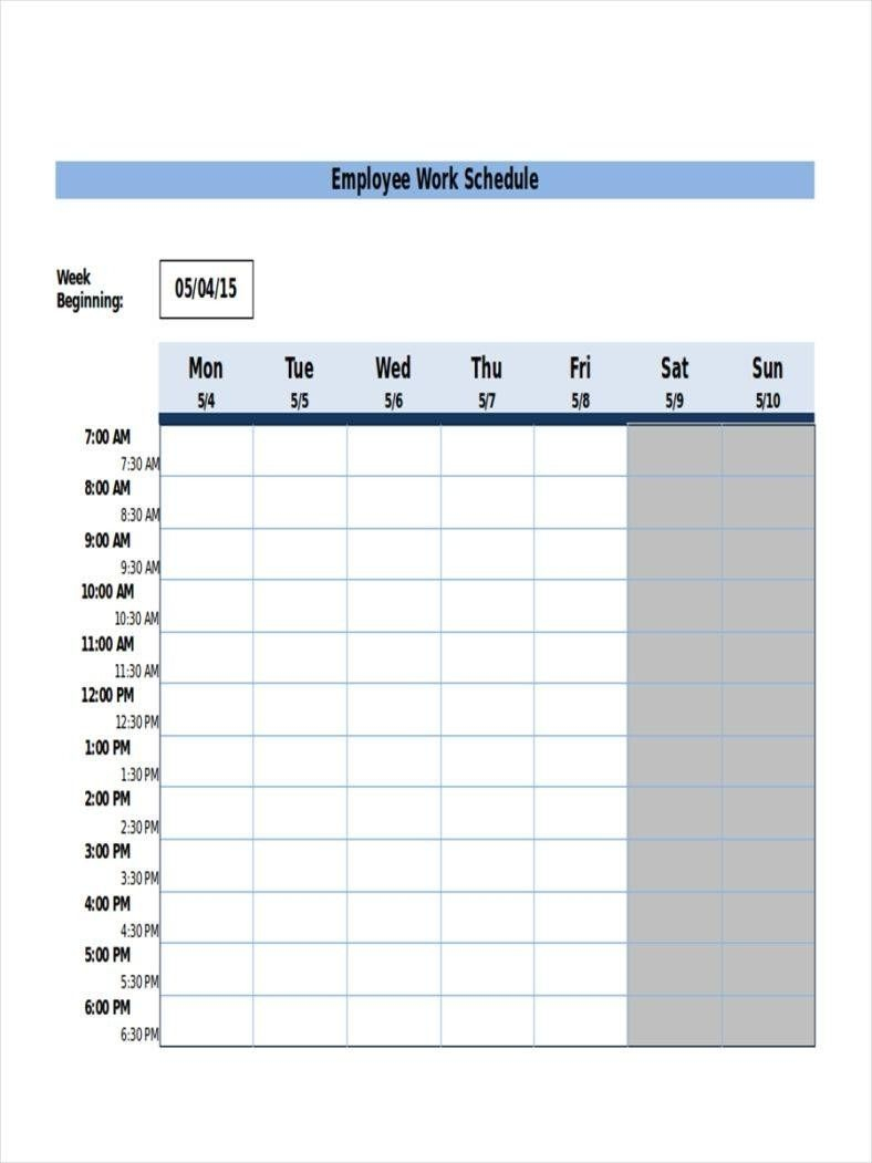 Work Schedule Template For 12 Hour Shifts