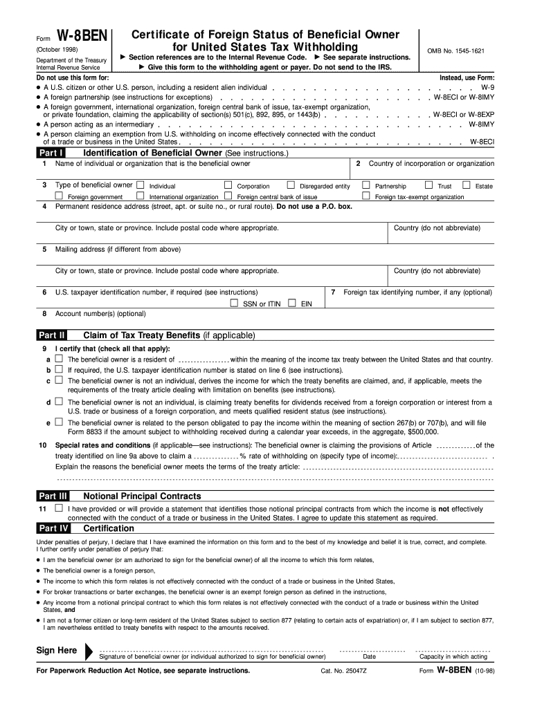 Irs Form W8 Printable | Example Calendar Printable