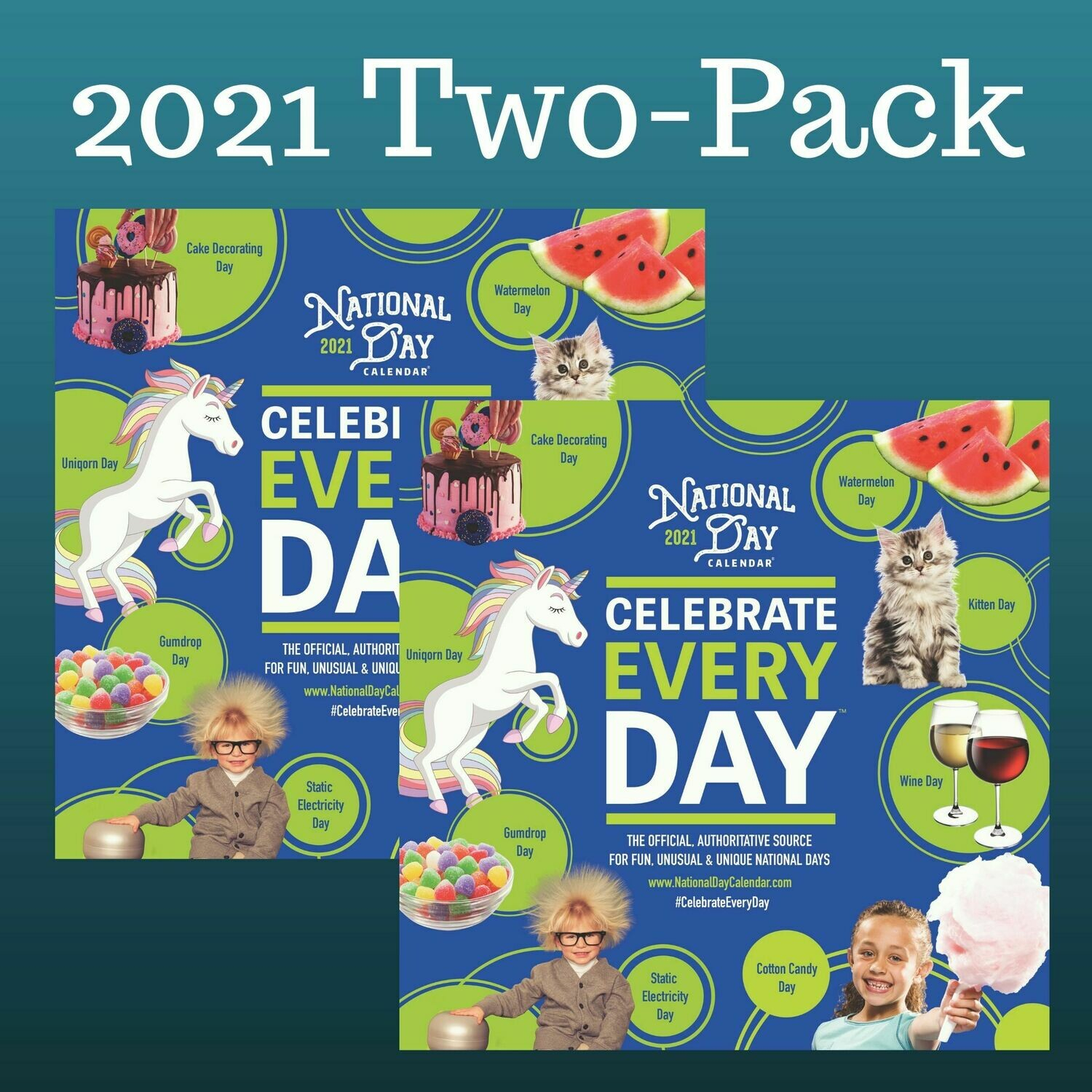 2 Pack | 2021 Official Celebrate Every Day® National Day Wall Calendar