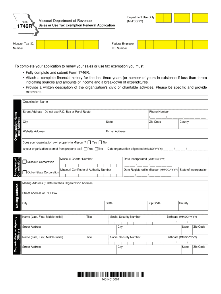 2014-2021 Form Mo 1746R Fill Online, Printable, Fillable