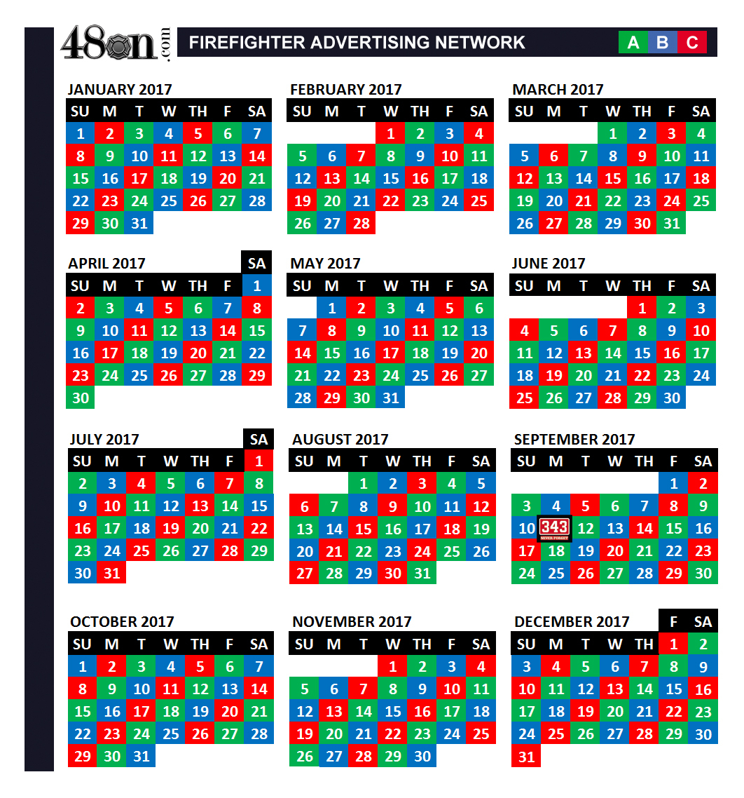 2017 Firefighter Shift Calendar – 48On Advertising – 48On