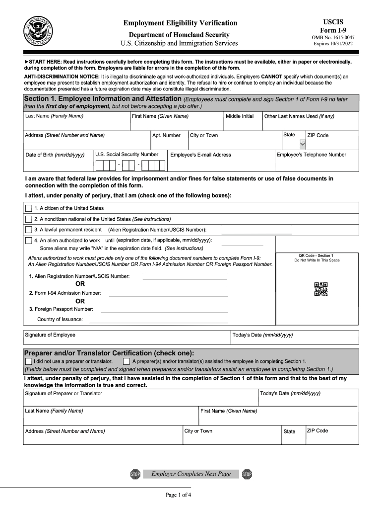 2019-2021 Form Uscis I-9 Fill Online, Printable, Fillable