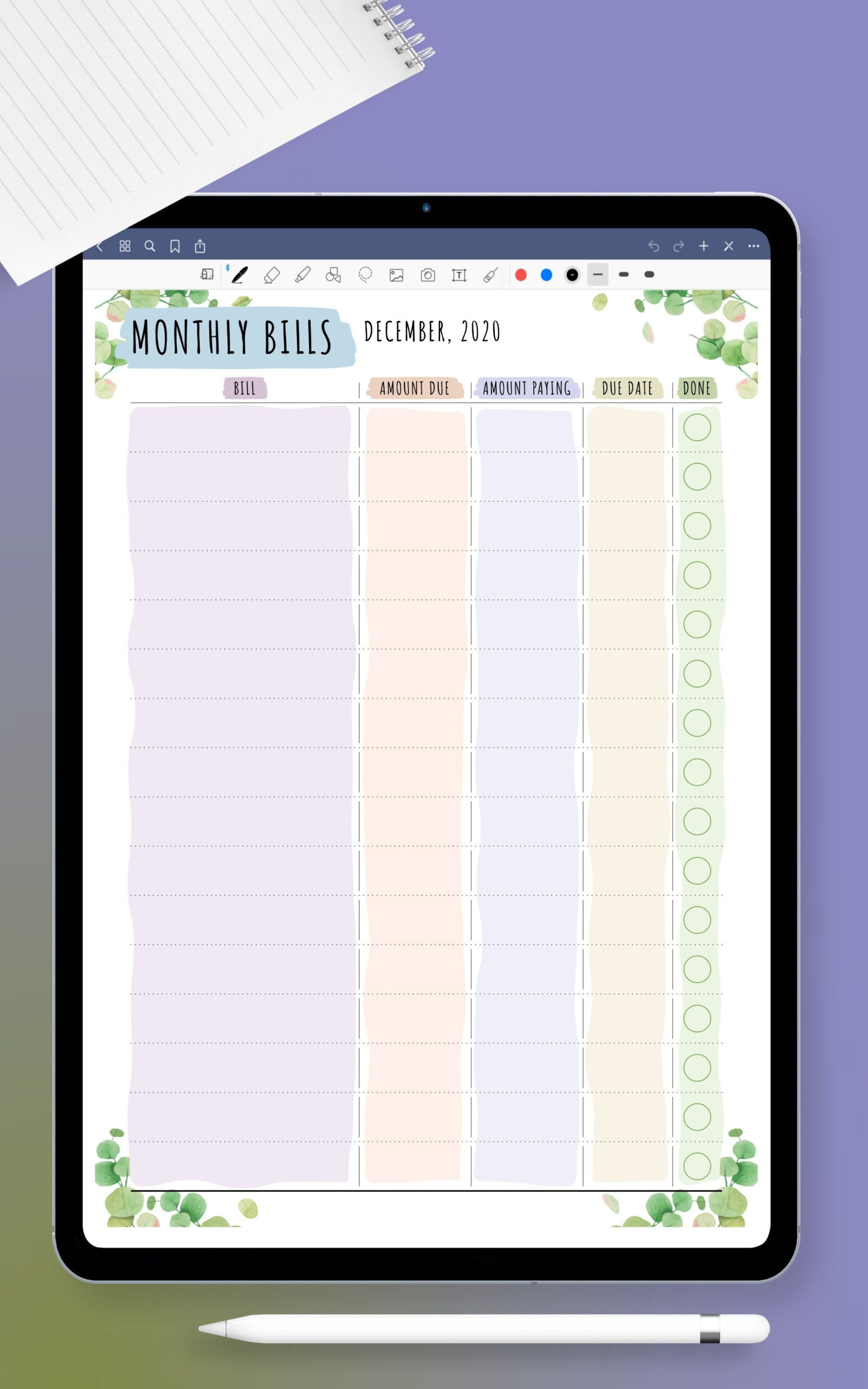 2021 budget planner template