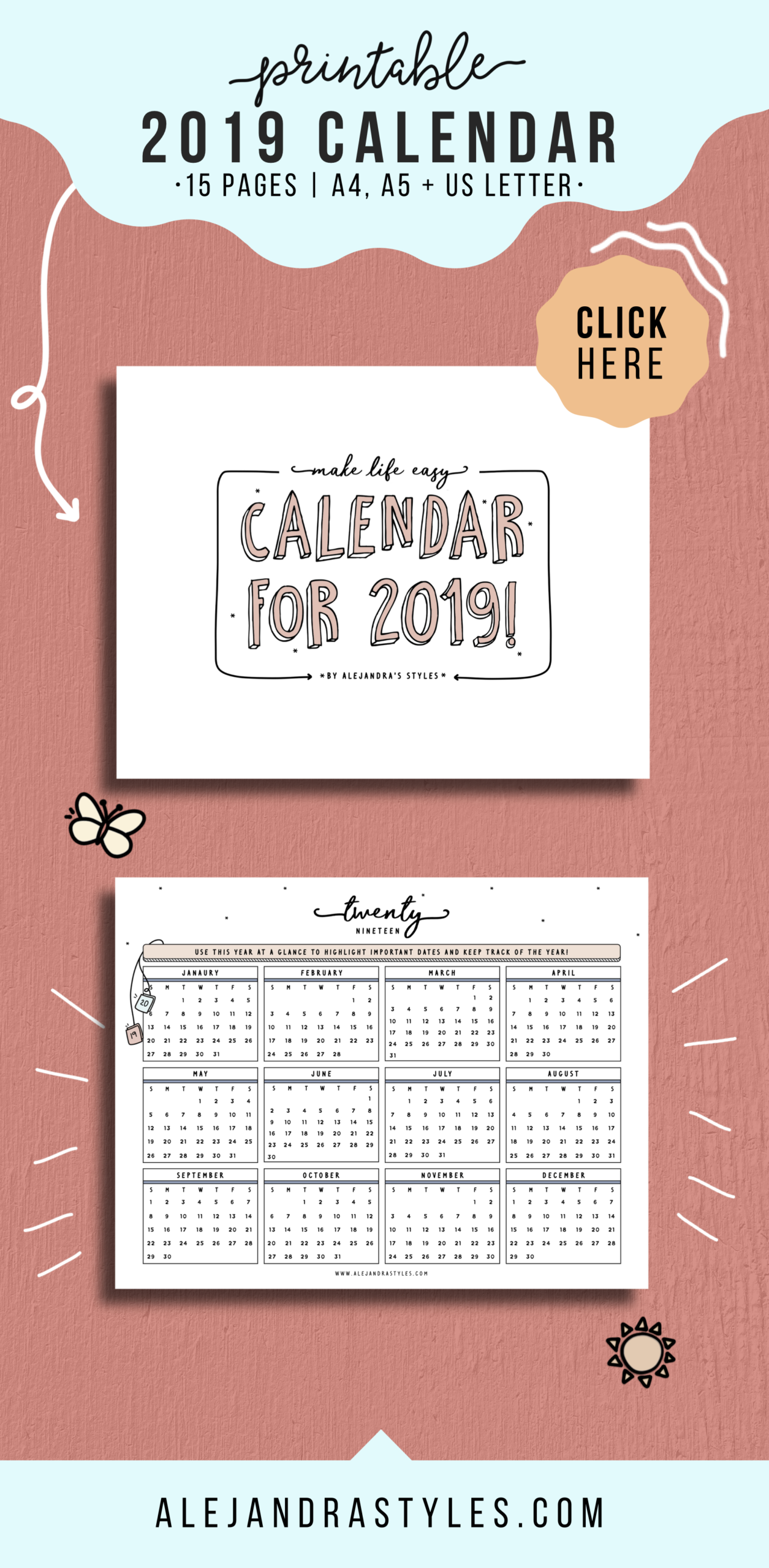 2021 Calendar Printable Planner January 2021 December 2021