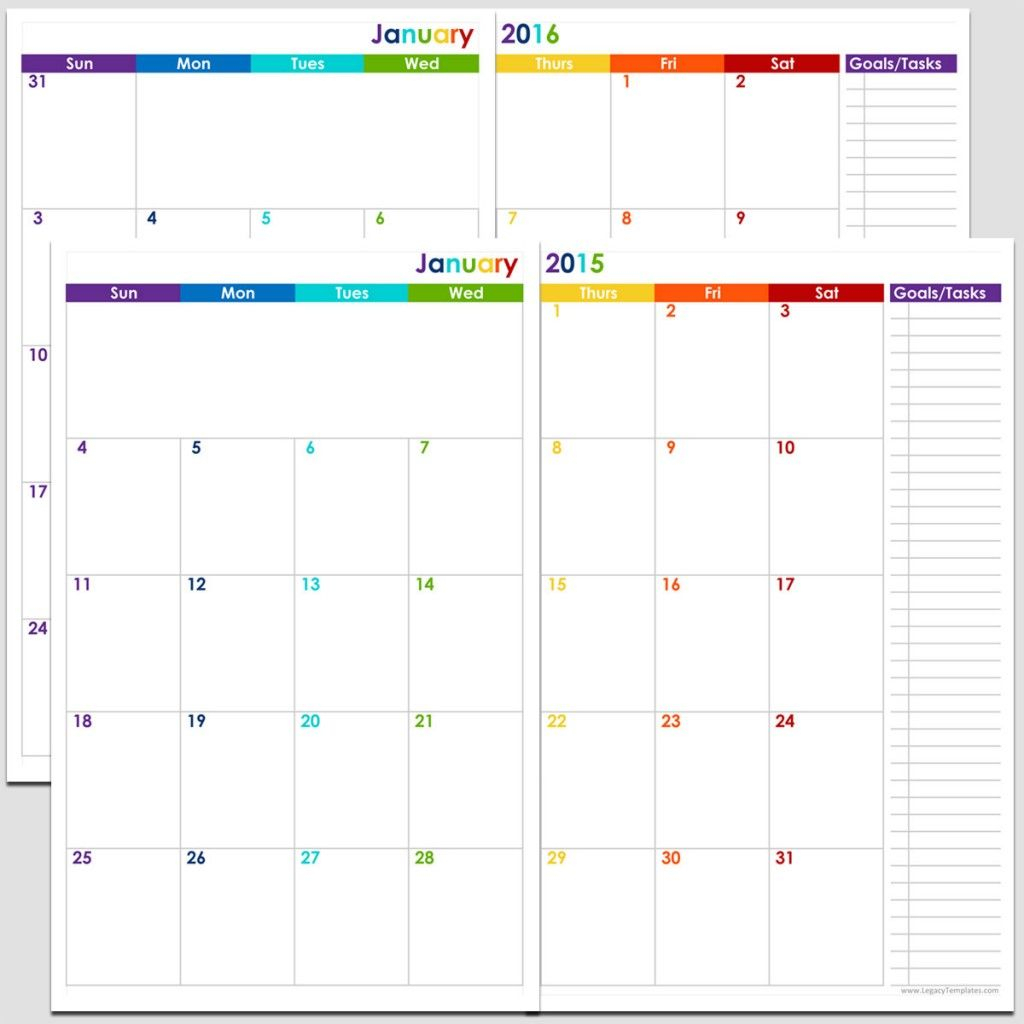 24-Month 2 Page Calendar – 2015 &amp; 2016 – 5 1/2″ X 8 1/2