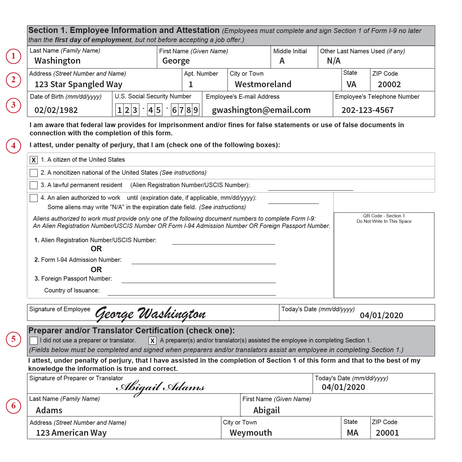 3.0 Completing Section 1 Of Form I-9 | Uscis