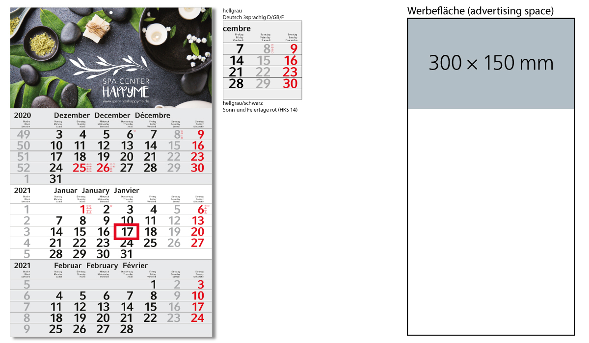 3-Month Calendar 2021 Budget 3 | 3-Month Planner With Logo Printed |  Deprismedia