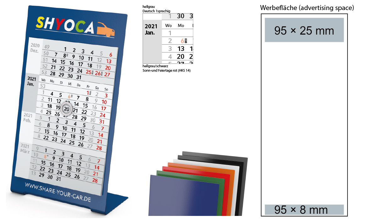 4-Month Calendar 2021 Desktop 4 Color 1-Year | 3-Month Planner With Logo  Printed | Deprismedia