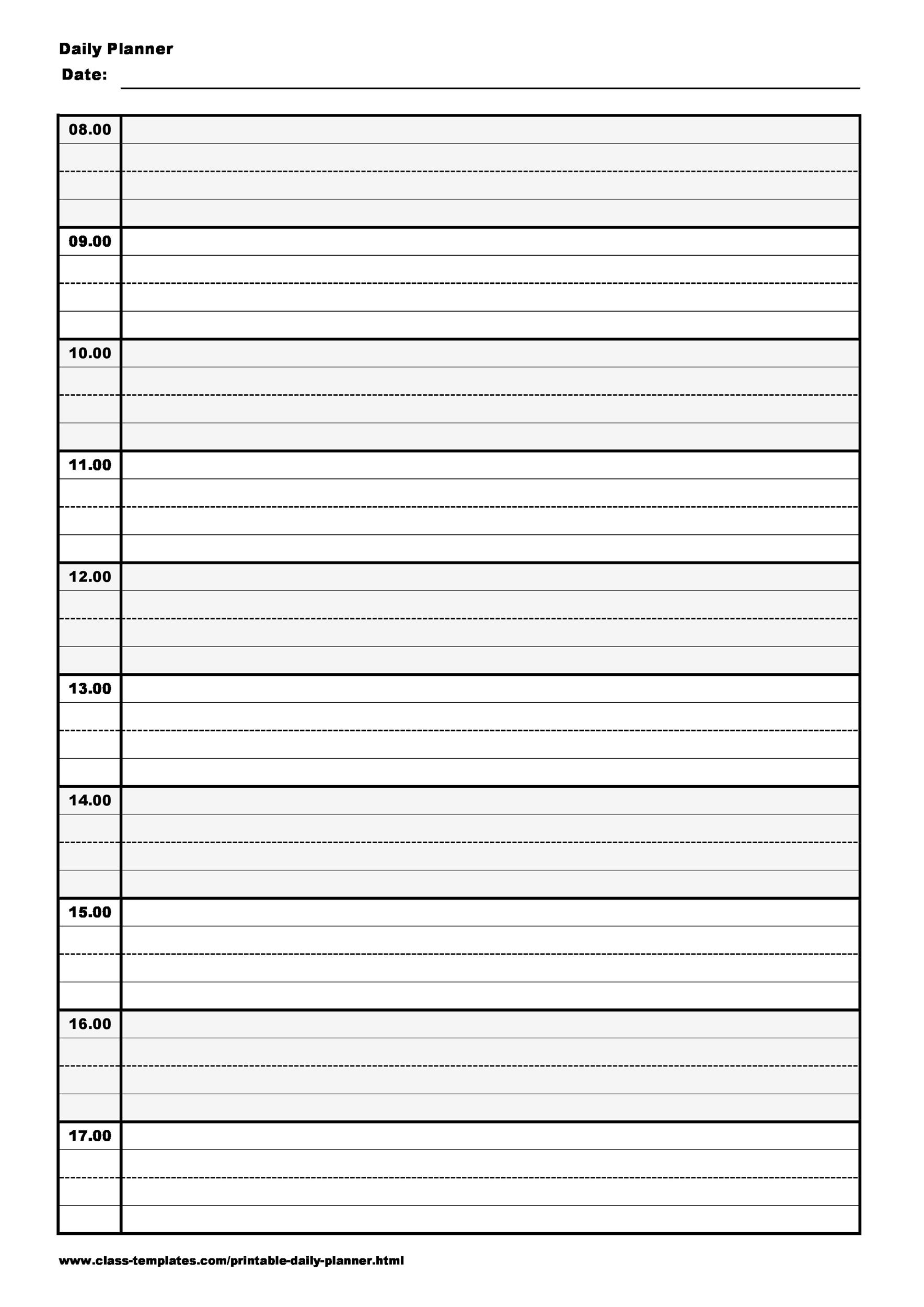 daily schedule planner page