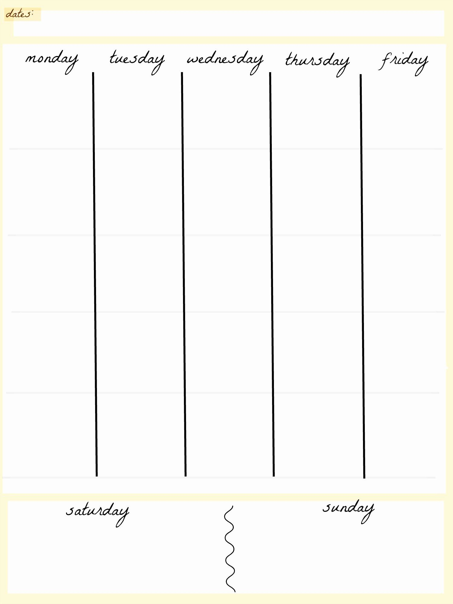 5 Day Schedule Template Lovely 5 Day Work Week Monthly