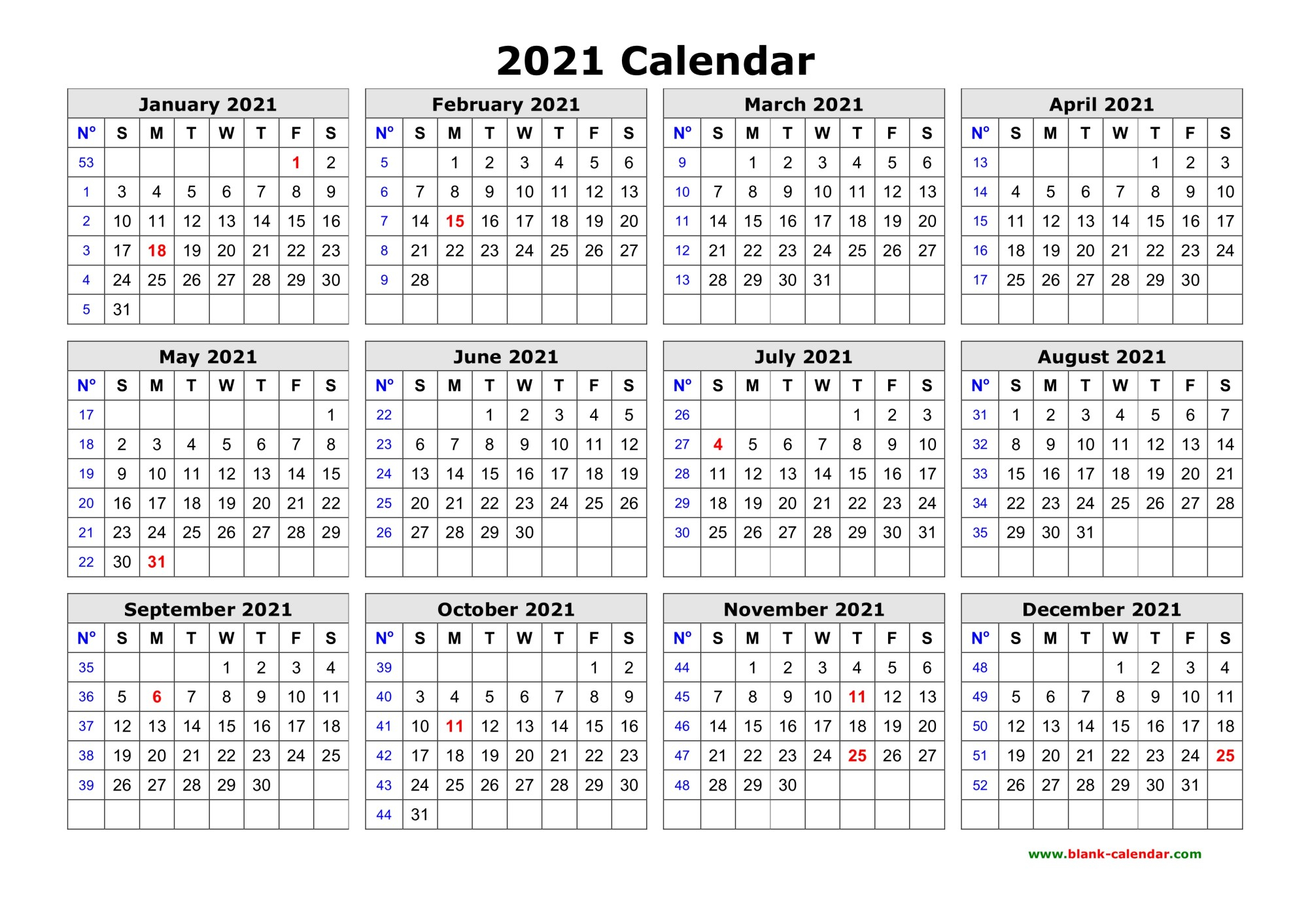 50 Best Printable Calendars 2021 (Both Free And Premium)