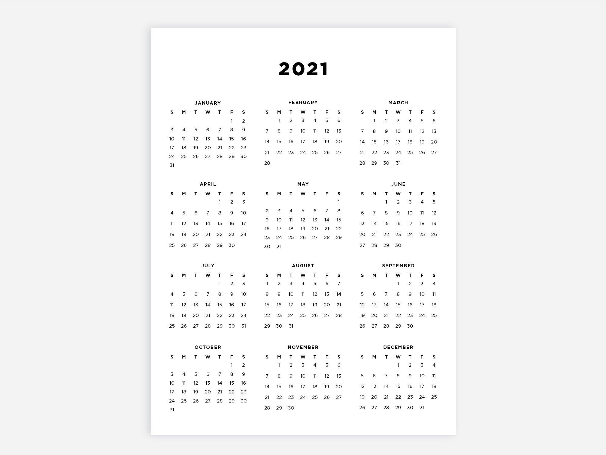 Printable Calendar 2021 Yearly Square Example Calendar Printable 8054