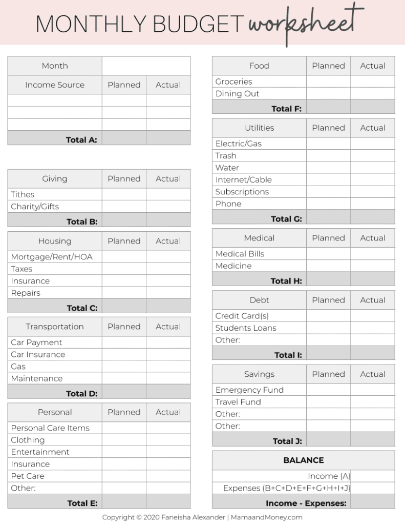 8 Free Printable Budget Templates To Plan Your Spending