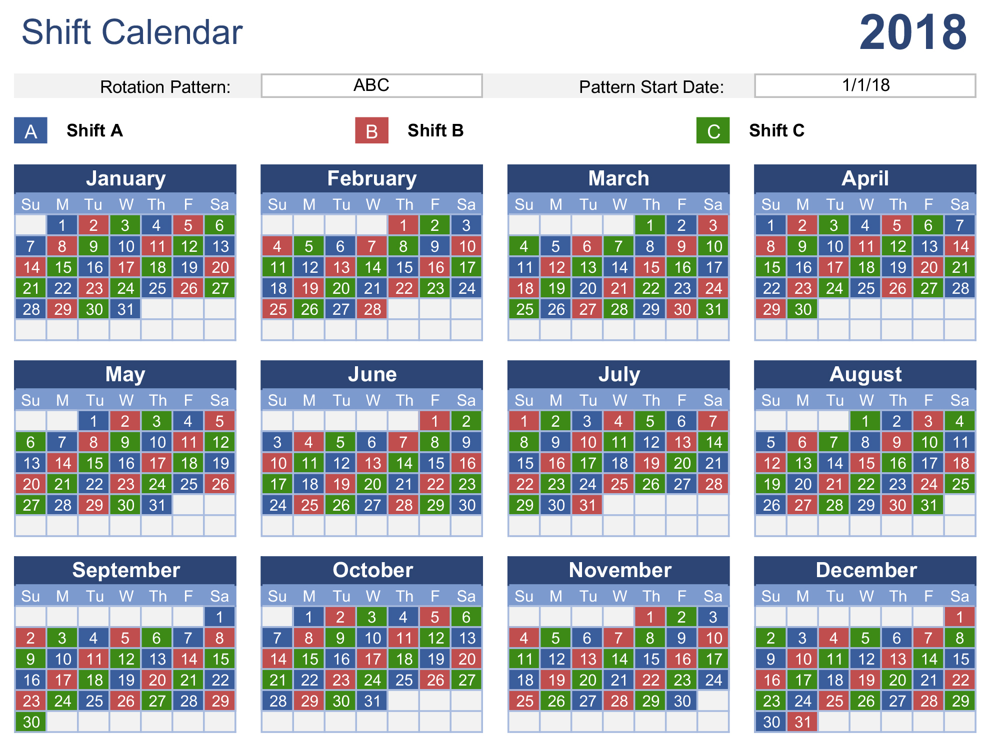 Fenz Shift Calendar 2024 - Timmi Jeannine