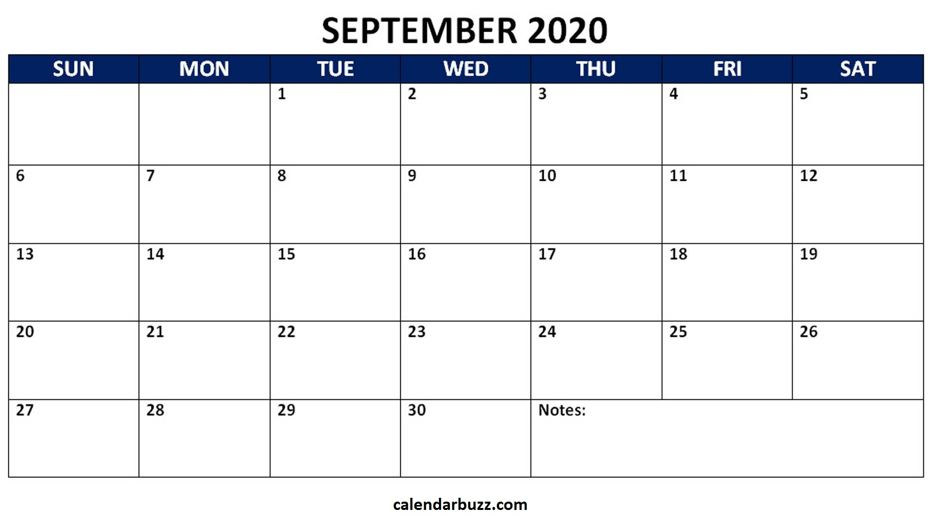 Blank 2020 Calendar Printable Monthly Word Templates