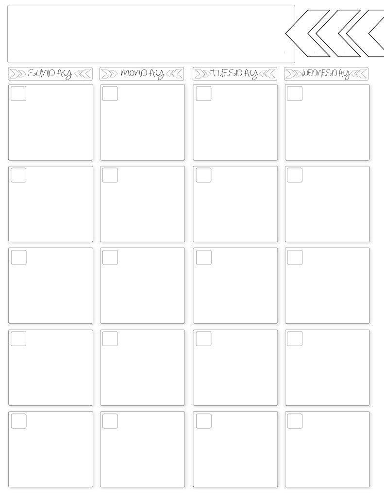 Blank Calendar Monthly &amp; Weekly Printables - Craft Shack