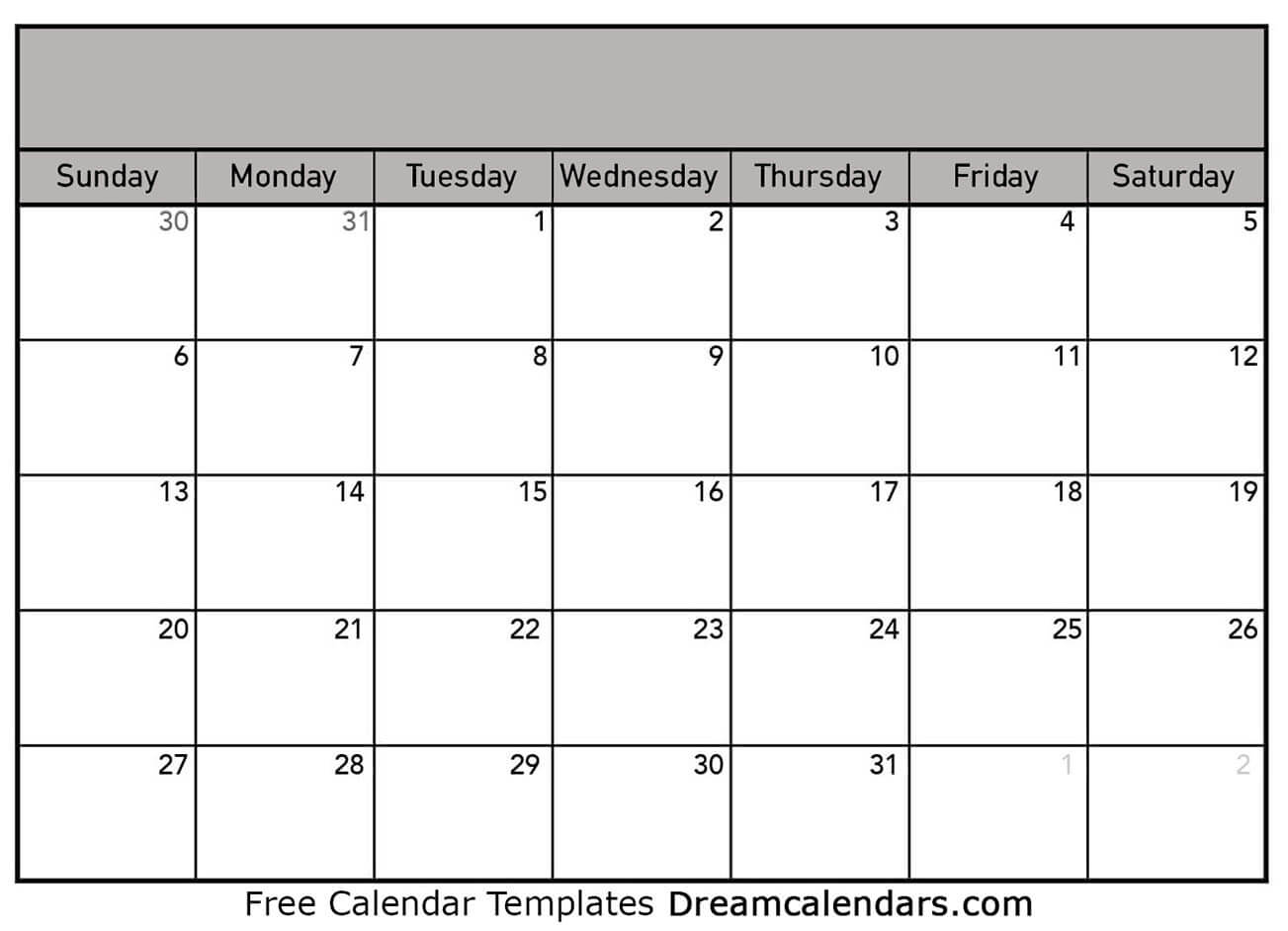 Blank Calendar - Printable Blank Calendar 2021