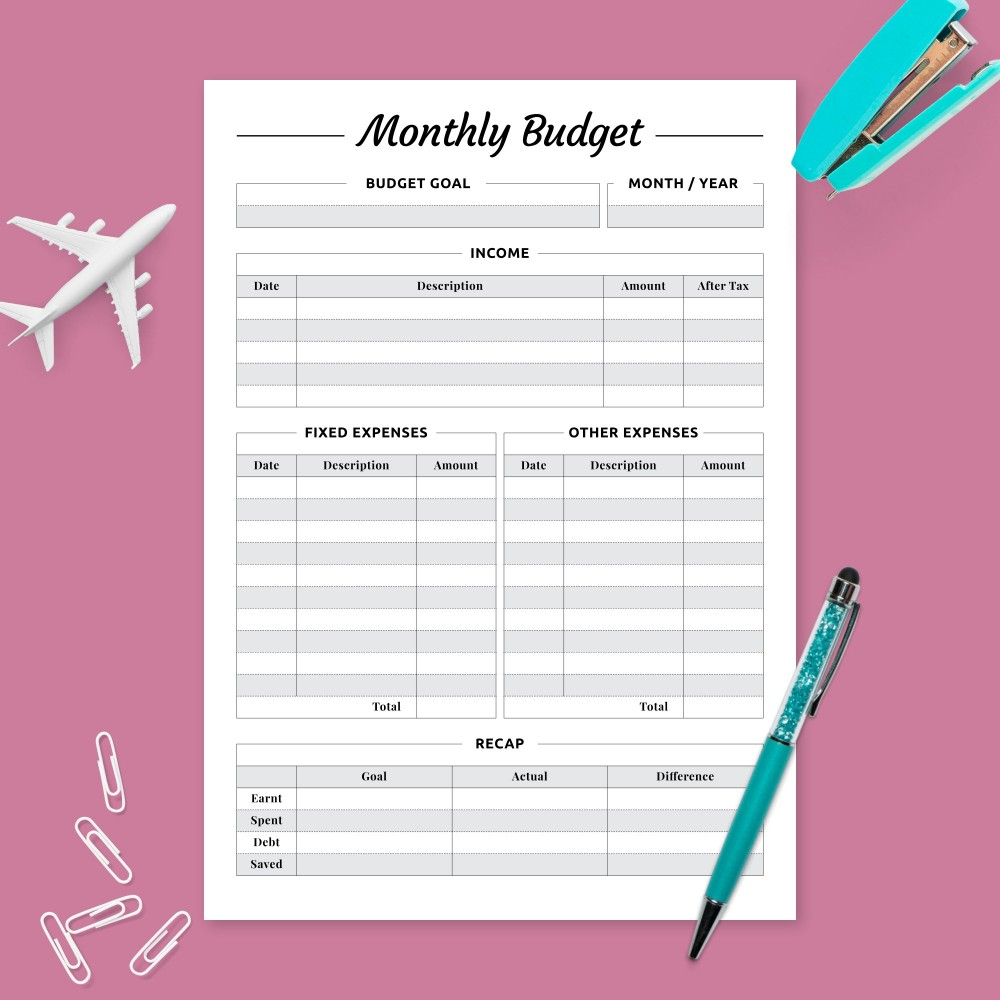 budget planner calendar google