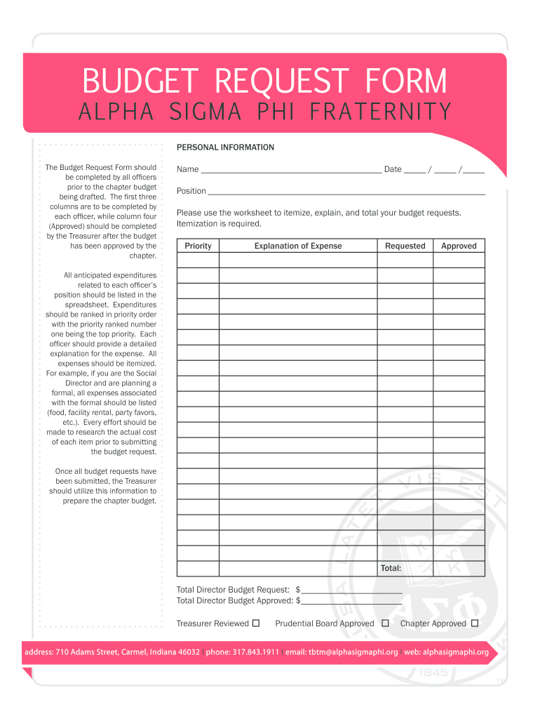 Budget Request Form - Fill Out And Sign Printable Pdf Template | Signnow