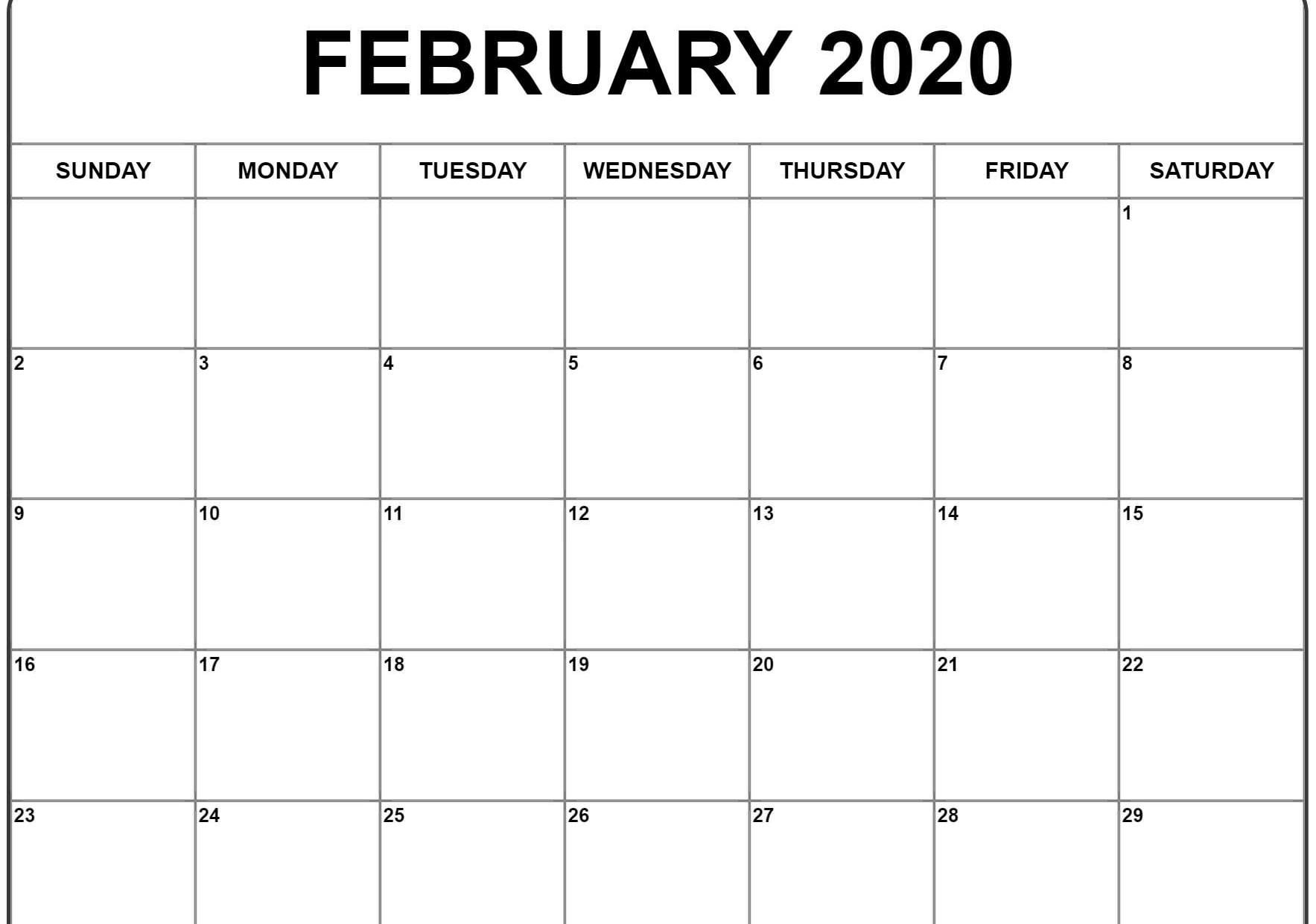 Calendar Of February 2020 Word | Calendar Template, Calendar