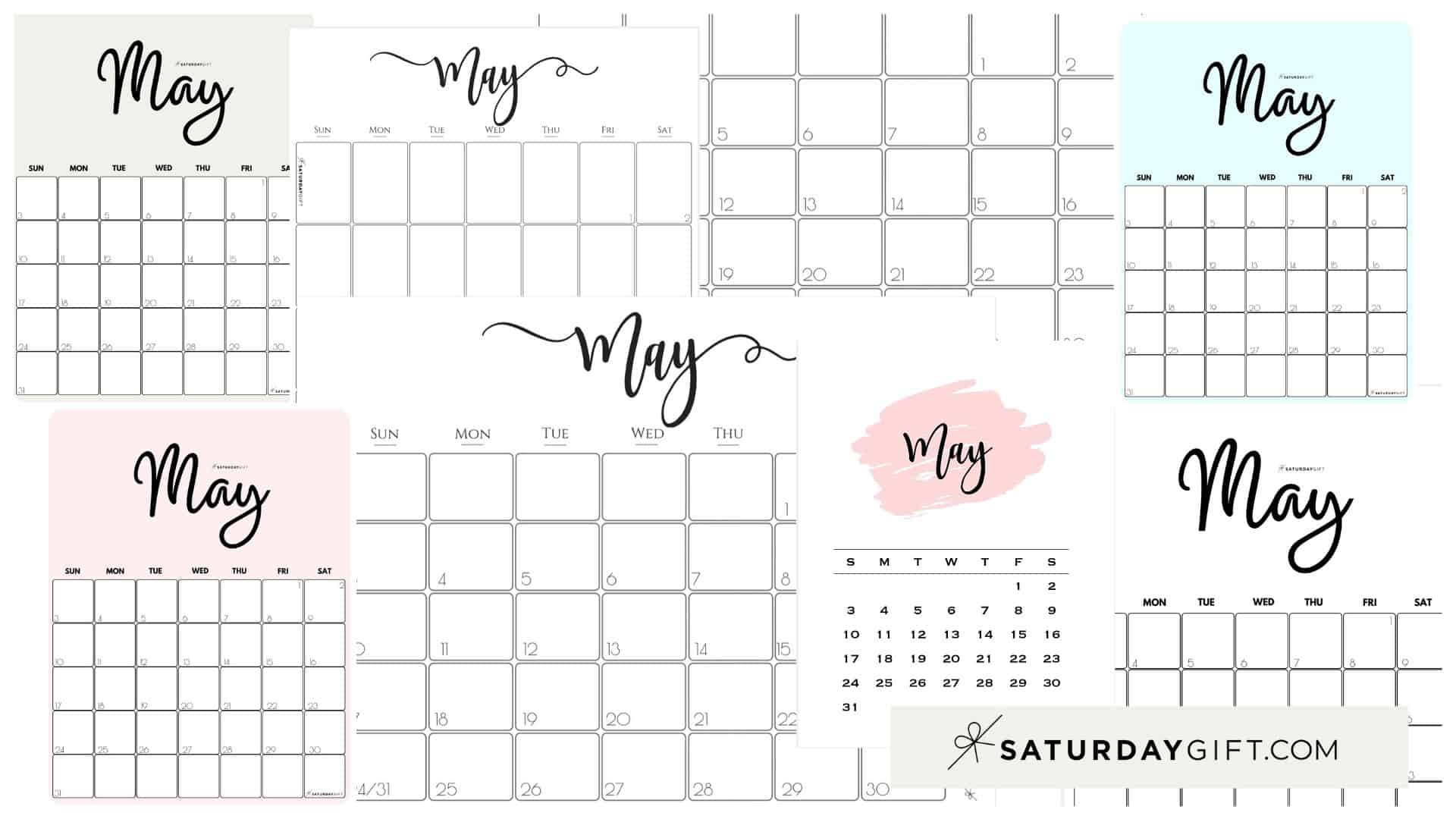 Cute (&amp; Free!) Printable May 2021 Calendar | Saturdaygift
