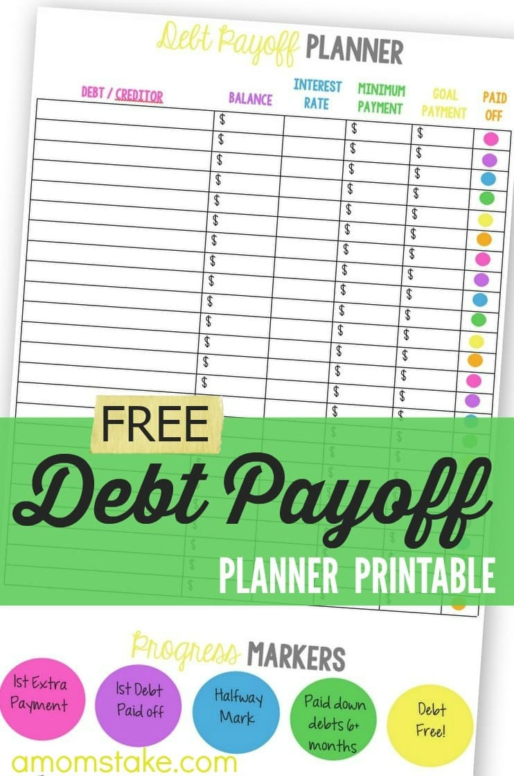 Debt Payoff Planner Worksheet - A Mom&#039;S Take