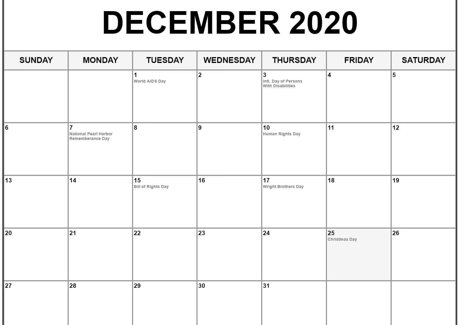 December Holiday Calendar 2021 Free Editable Example Calendar Printable