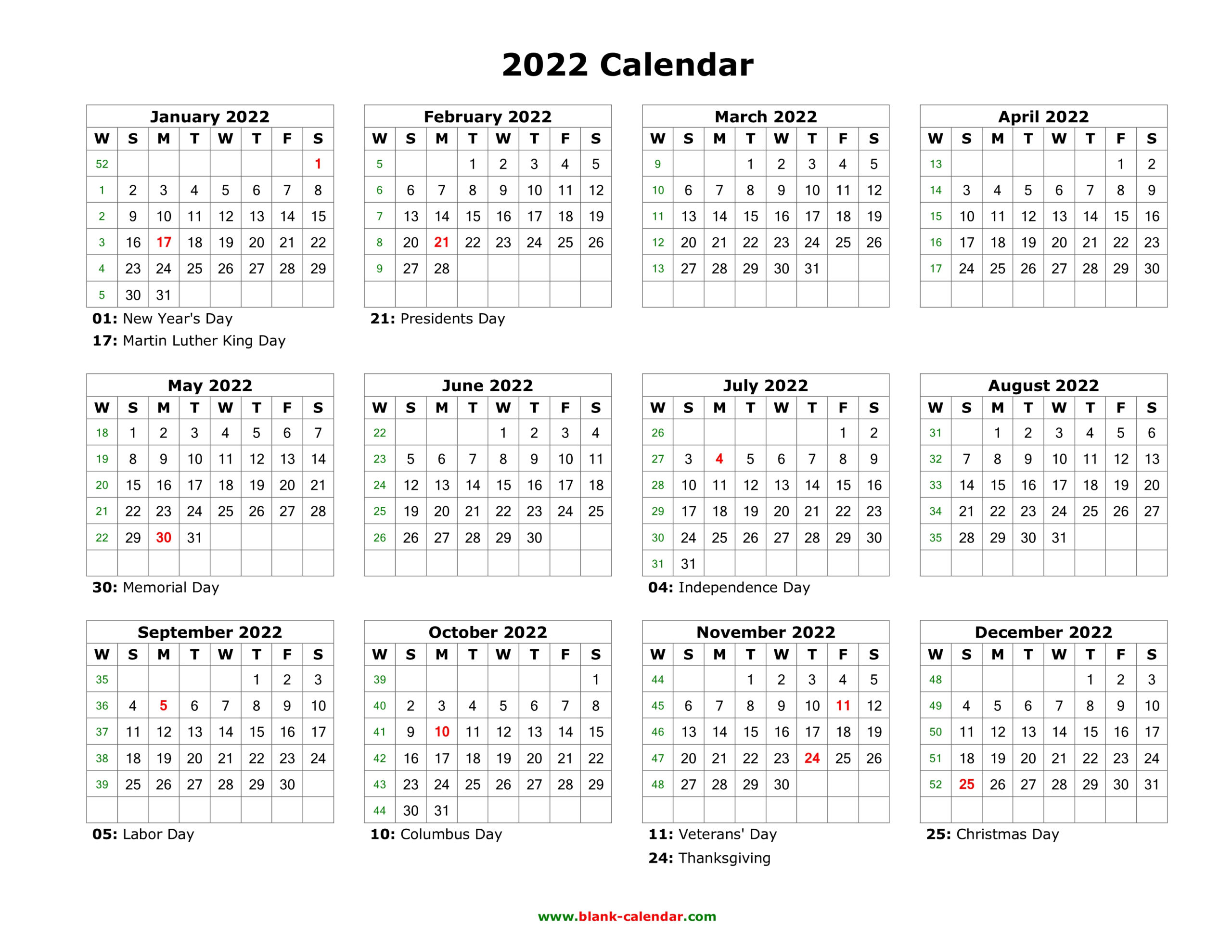 printable 2022 calendar on one page example calendar printable