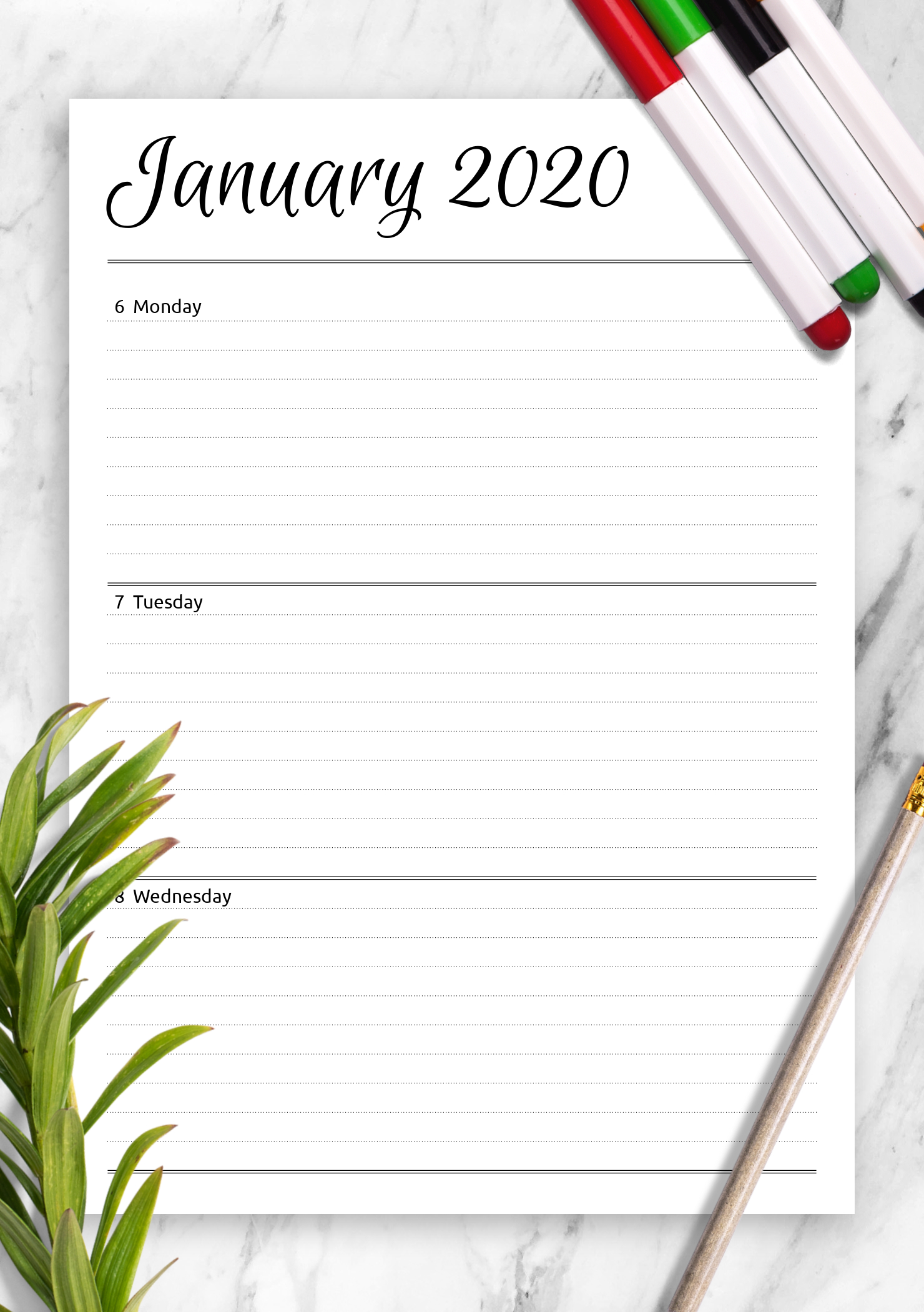 weekly planner template example calendar printable