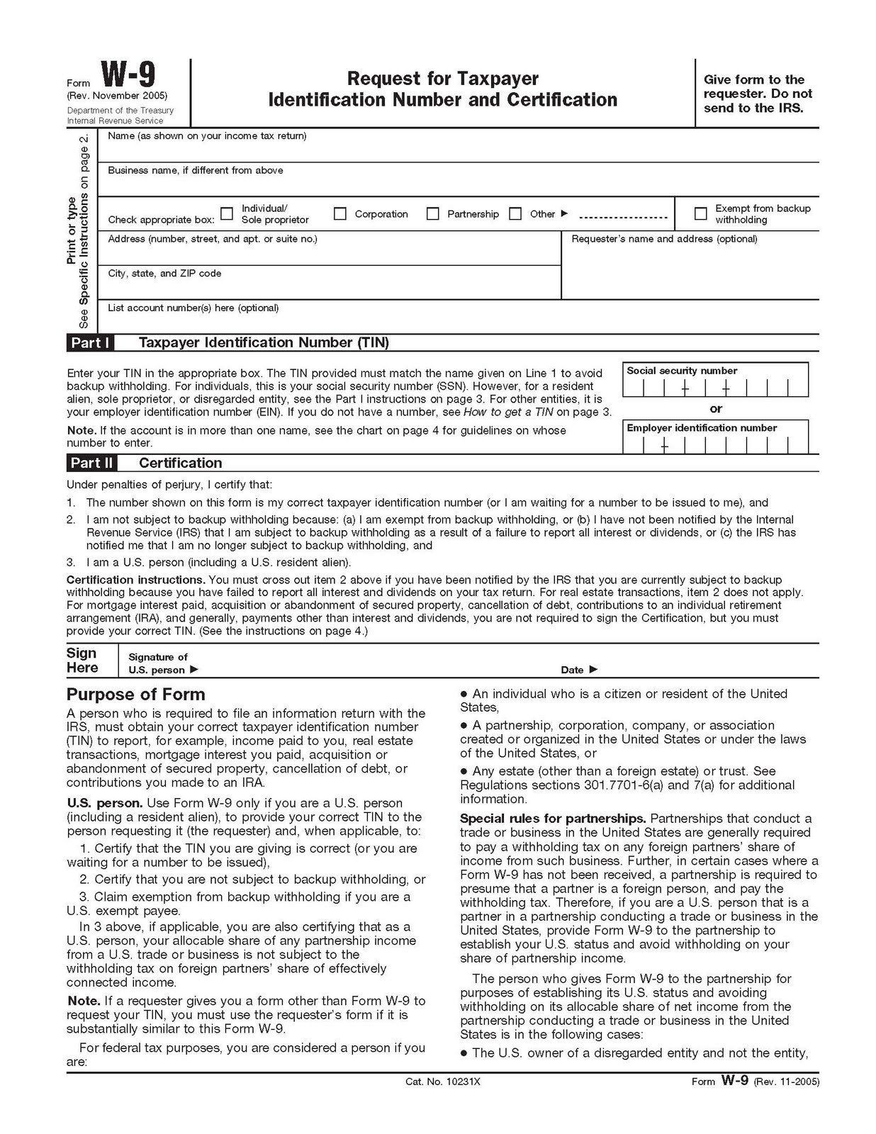 Downloadable Form W 9 Download W9 Form | Tax Forms, Irs