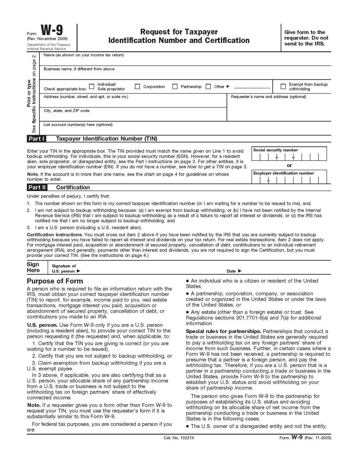 W-9 2024 Irs Form - Audra Maribelle