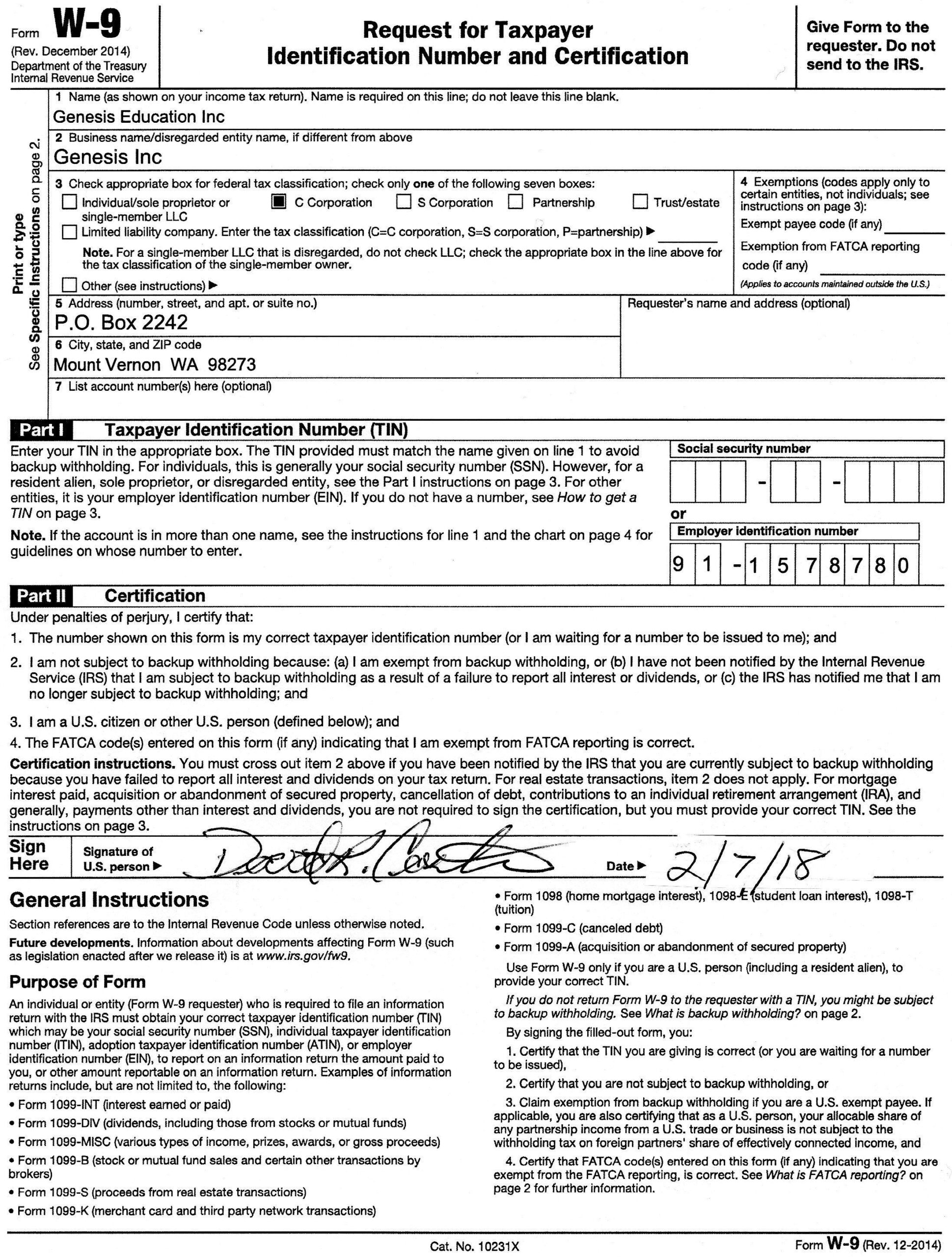 Downloadable W9 Tax Form How To Fill Out A W9 Form Line – W
