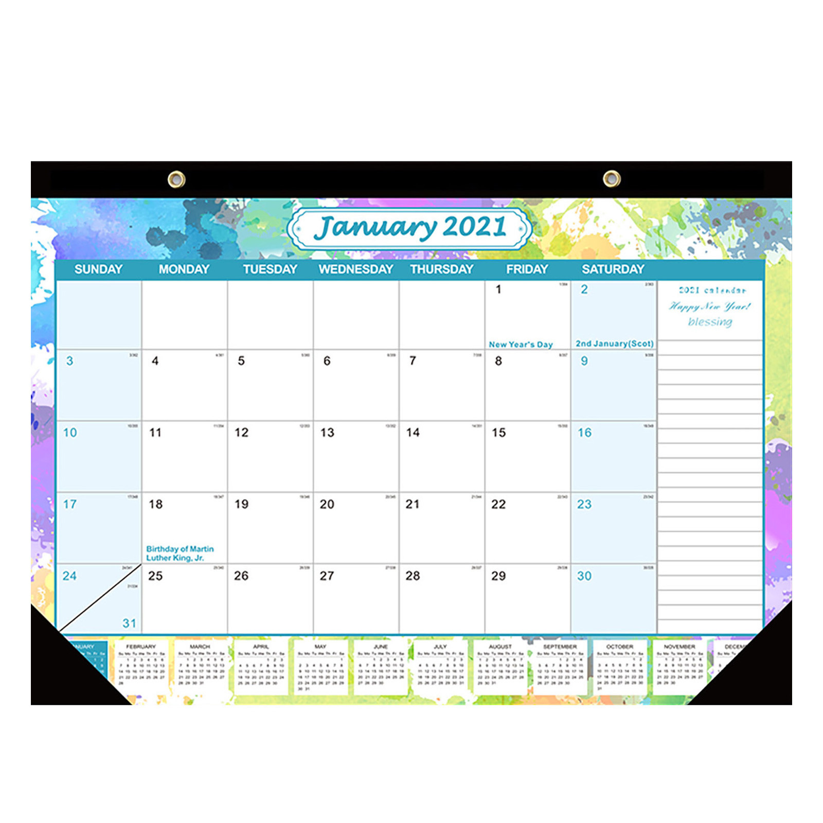 Egmy Desk Calendar Notes And Julian Date Jan 2021 Thick Paper With Colorful  - Walmart