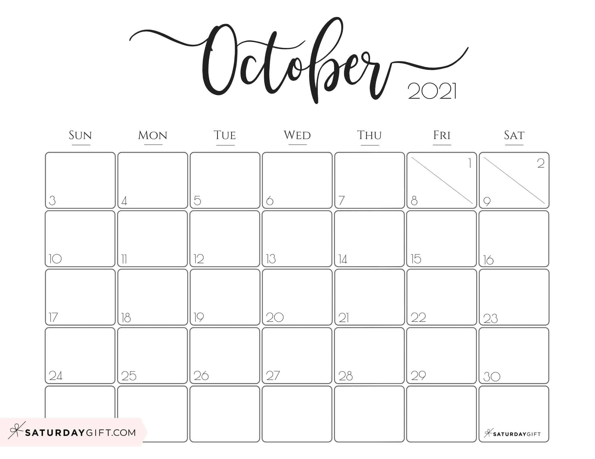 Elegant 2021 Calendarsaturdaygift - Pretty Printable