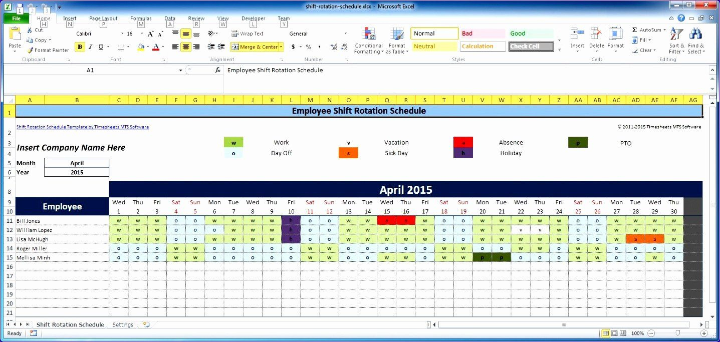 Excel Employee Shift Schedule Template Luxury 7 Free Excel