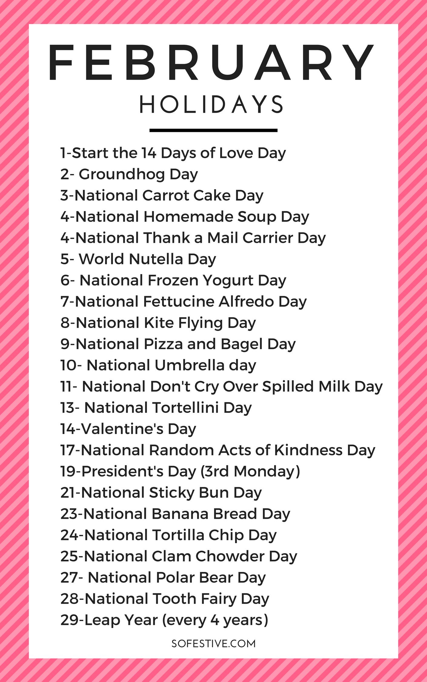 List Of National Days For 2021 Example Calendar Printable