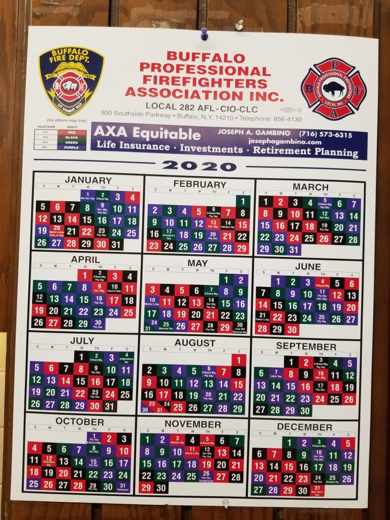 Firefighter Schedule Calendar Bert Marina