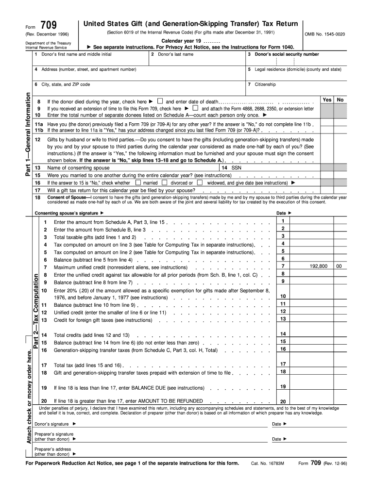 Form 709 - Fill Out And Sign Printable Pdf Template | Signnow