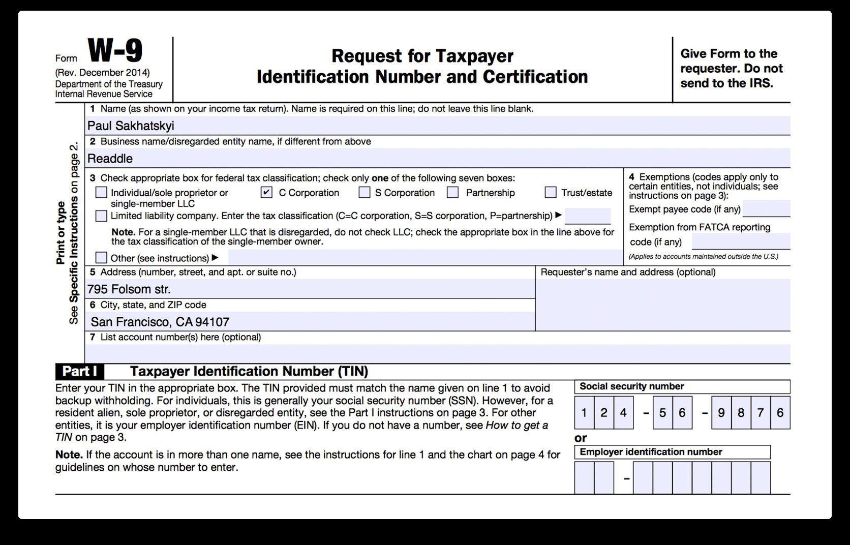 Form W 9 Fillable How To Fill Out Irs Form W 9 2017 2018