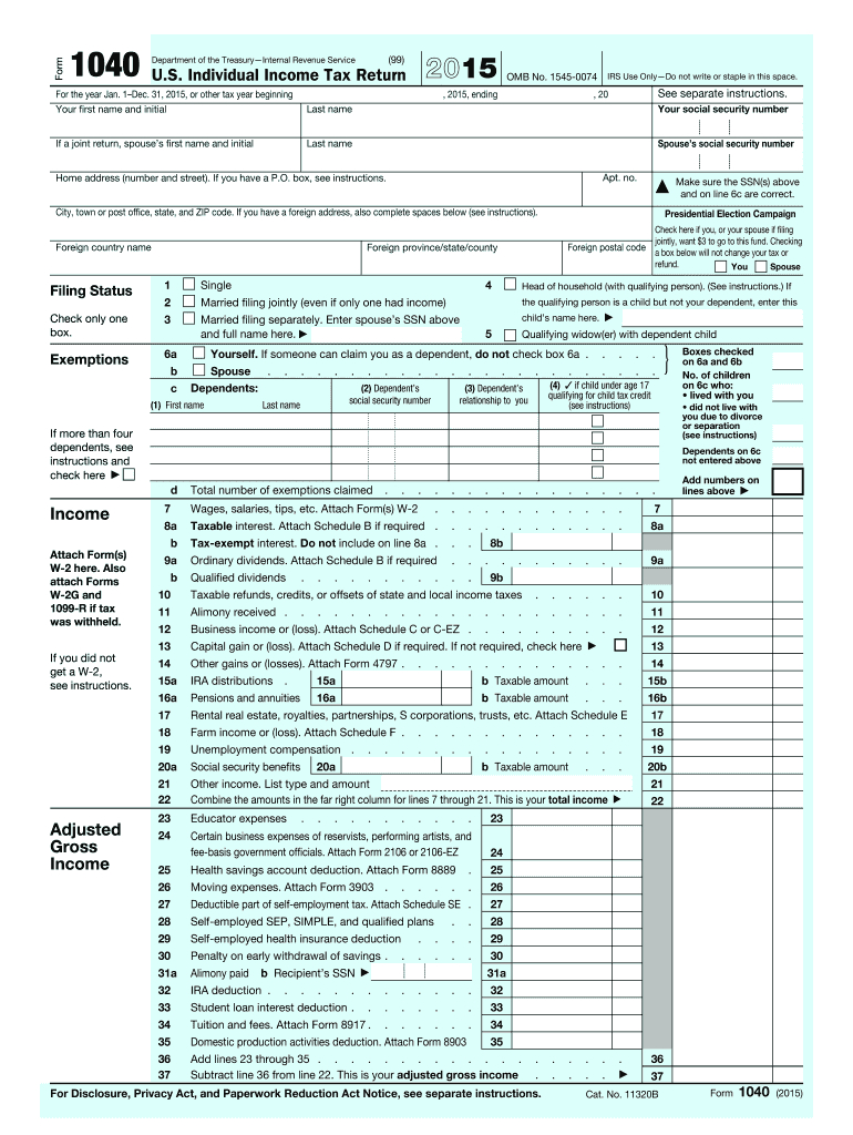 Blank Irs Form 1040 2021 | Example Calendar Printable