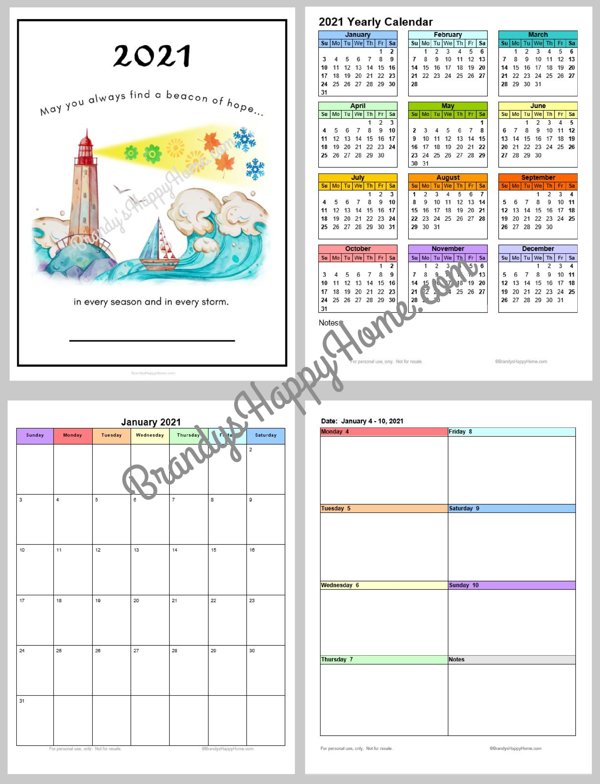 Free 2021 Calendar Planner Printables