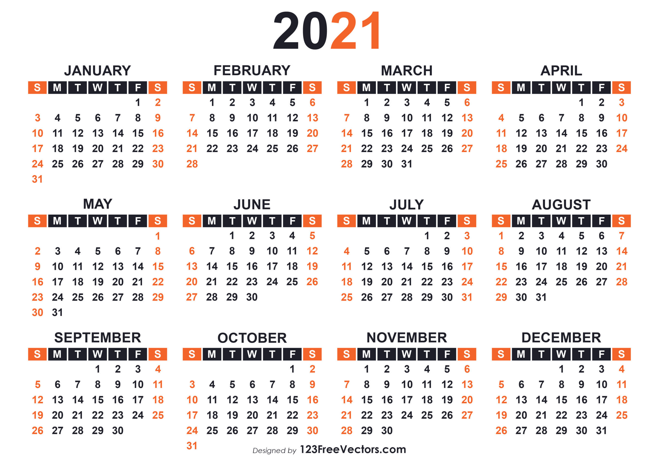 Free 2021 Free Printable Calendar Templates