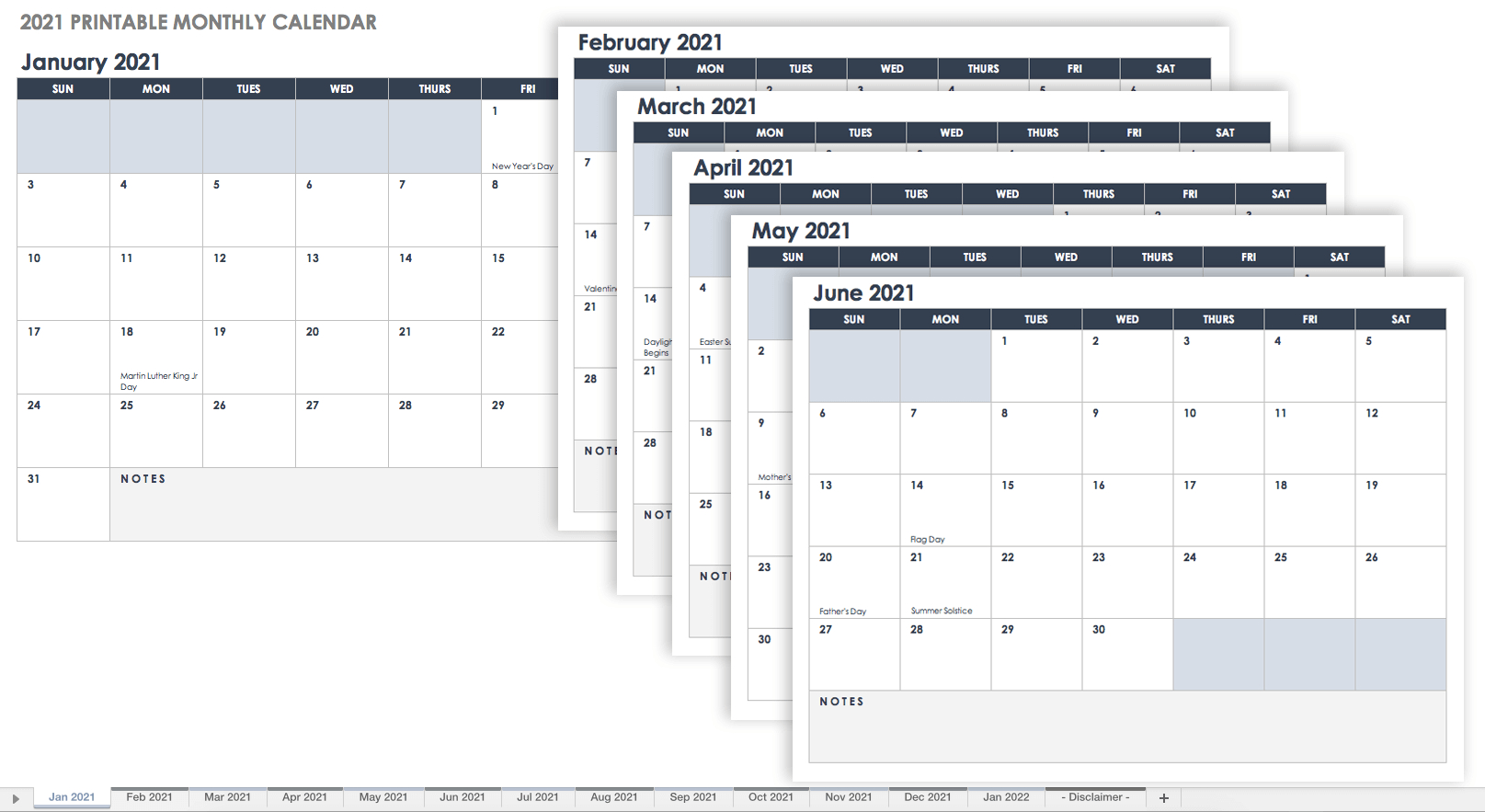 Free Blank Calendar Templates - Smartsheet